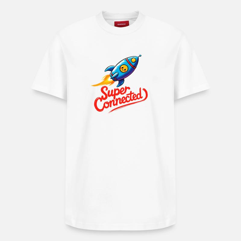 Super connecté - T-shirt unisexe décontracté en coton Supima – de SPREAD - blanc
