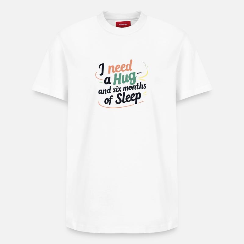 I Need a Hug - Relaxed Unisex Supima Cotton T-Shirt – von SPREAD - Weiß