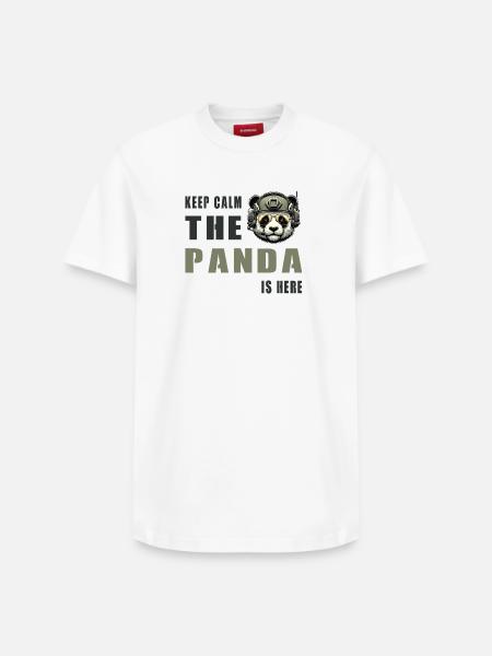 Tactical Panda – Keep Calm - Relaxed Unisex Supima Cotton T-Shirt – by SPREAD - white