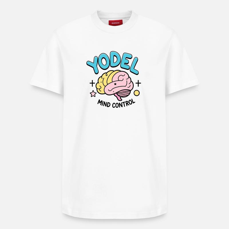 Yodel Mind Control - Relaxed Unisex Supima Cotton T-Shirt – von SPREAD - Weiß