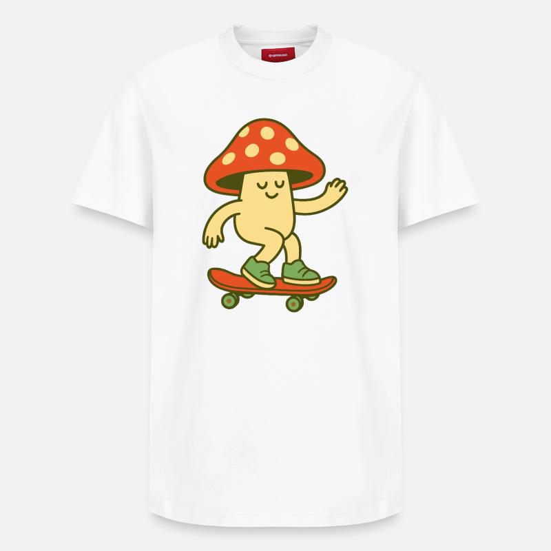 Champignon sur roues - T-shirt unisexe décontracté en coton Supima – de SPREAD - blanc