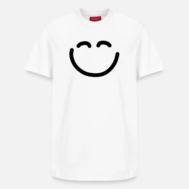 Visage heureux - T-shirt unisexe décontracté en coton Supima – de SPREAD - blanc