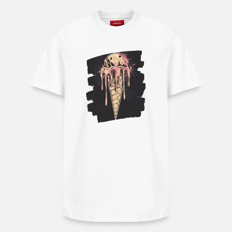 Crème glacée Crème glacée - T-shirt unisexe décontracté en coton Supima – de SPREAD - blanc