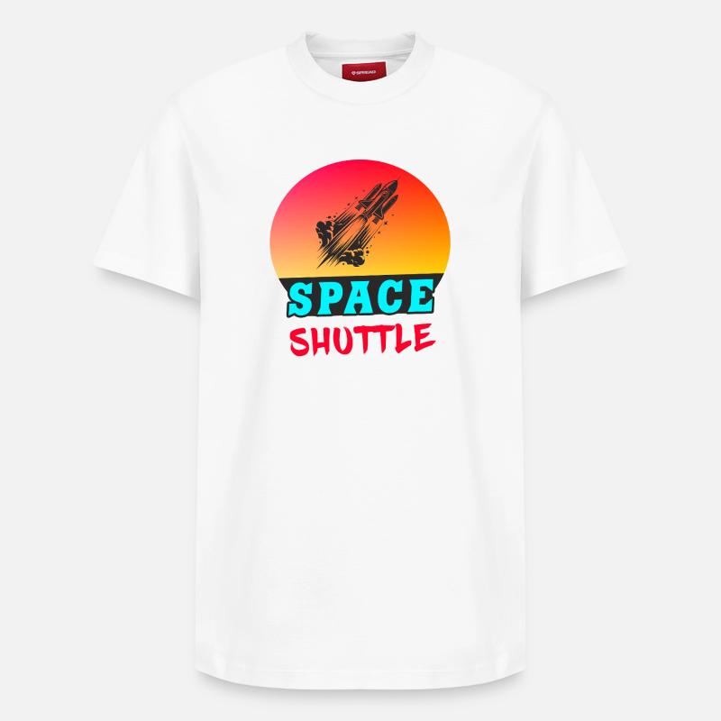 Navette spatiale Sunset Design - T-shirt unisexe décontracté en coton Supima – de SPREAD - blanc