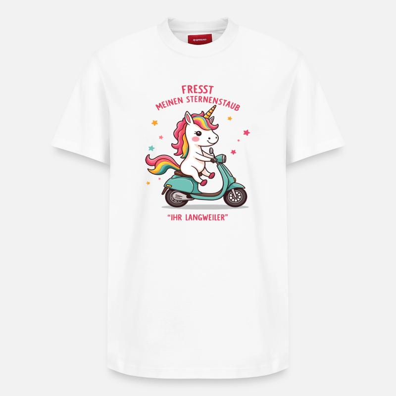 Roller-Einhorn - Relaxed Unisex Supima Cotton T-Shirt – von SPREAD - Weiß