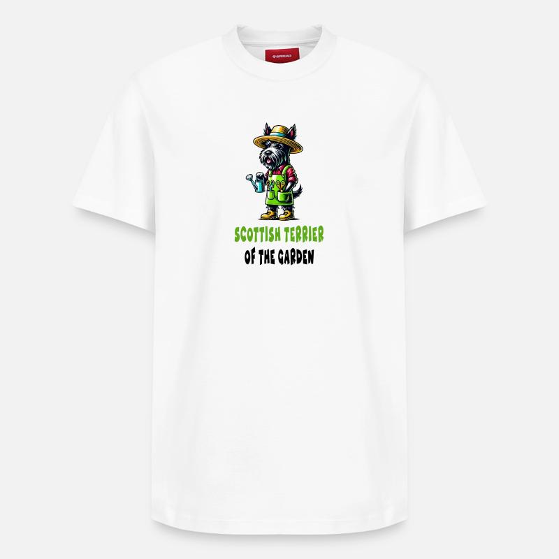 Terrier écossais Jardinier - T-shirt unisexe décontracté en coton Supima – de SPREAD - blanc