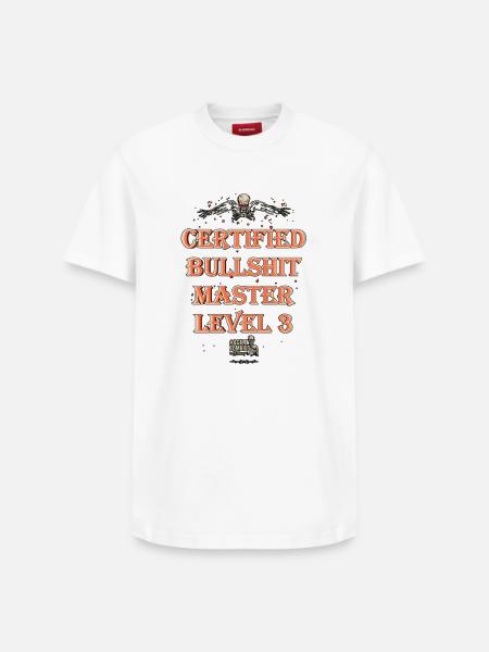 Certified Bullshit Master Level 3 - Relaxed Unisex Supima Cotton T-Shirt – by SPREAD - white
