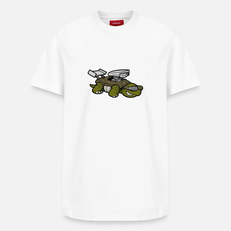 Turbo Tortue High-Tech - T-shirt unisexe décontracté en coton Supima – de SPREAD - blanc