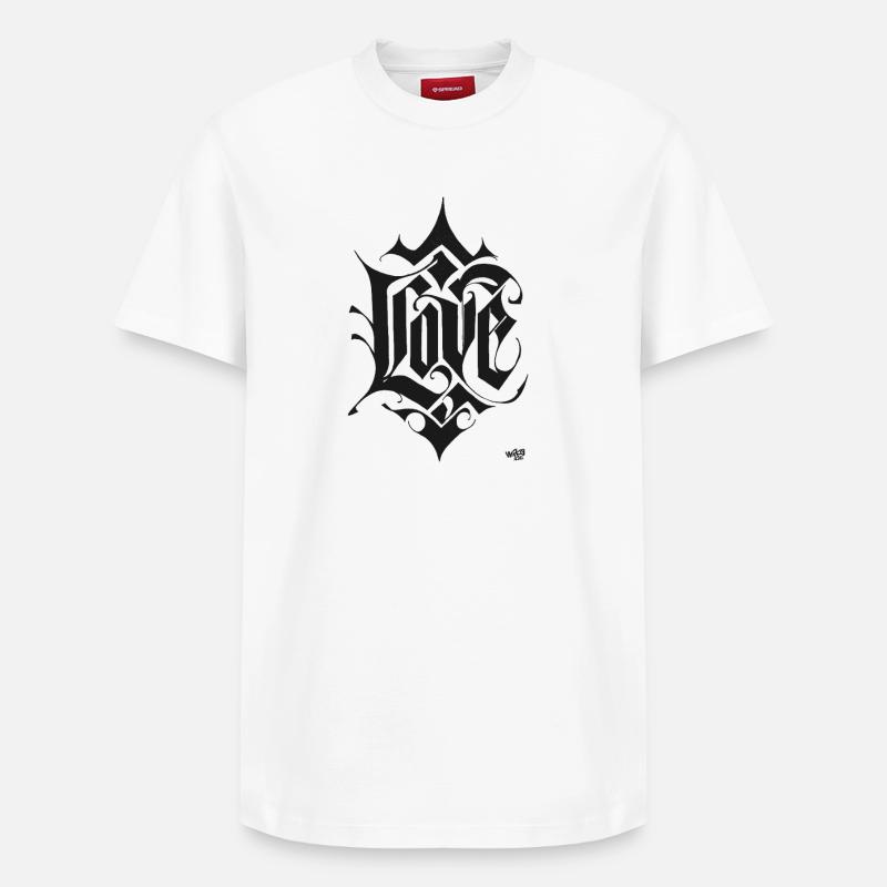 Lettrage d’amour - T-shirt unisexe décontracté en coton Supima – de SPREAD - blanc