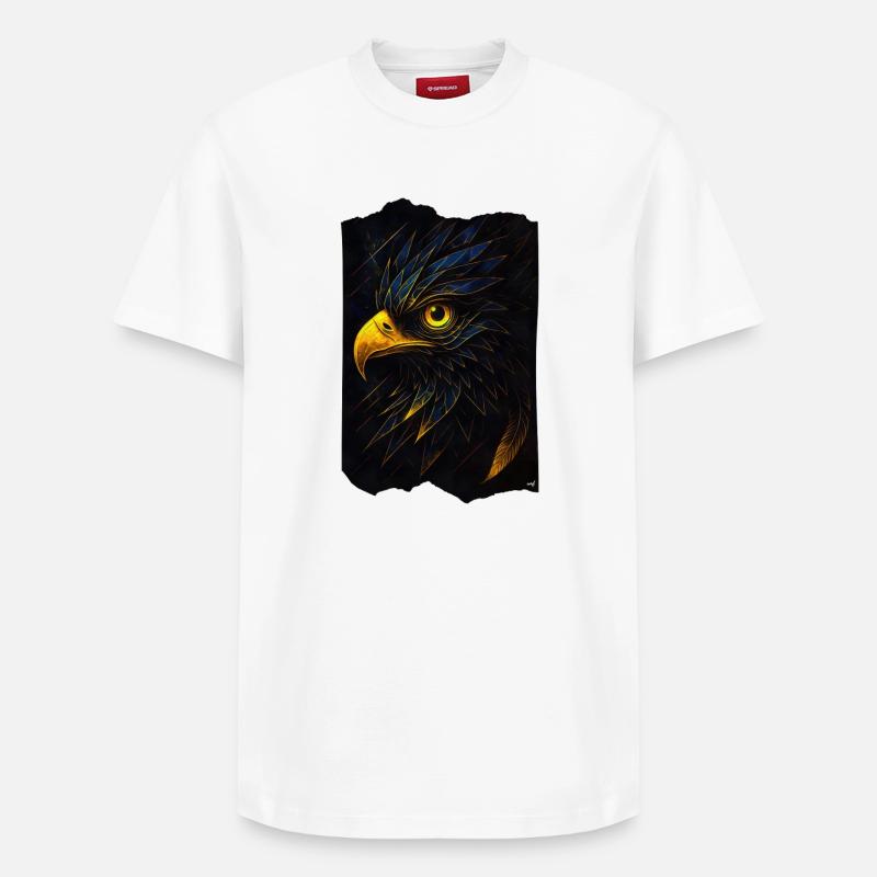 Tête d’aigle brillante dans l’obscurité - T-shirt unisexe décontracté en coton Supima – de SPREAD - blanc