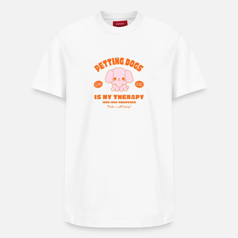 Hundetherapie mit Kaffee-Charme - Relaxed Unisex Supima Cotton T-Shirt – von SPREAD - Weiß