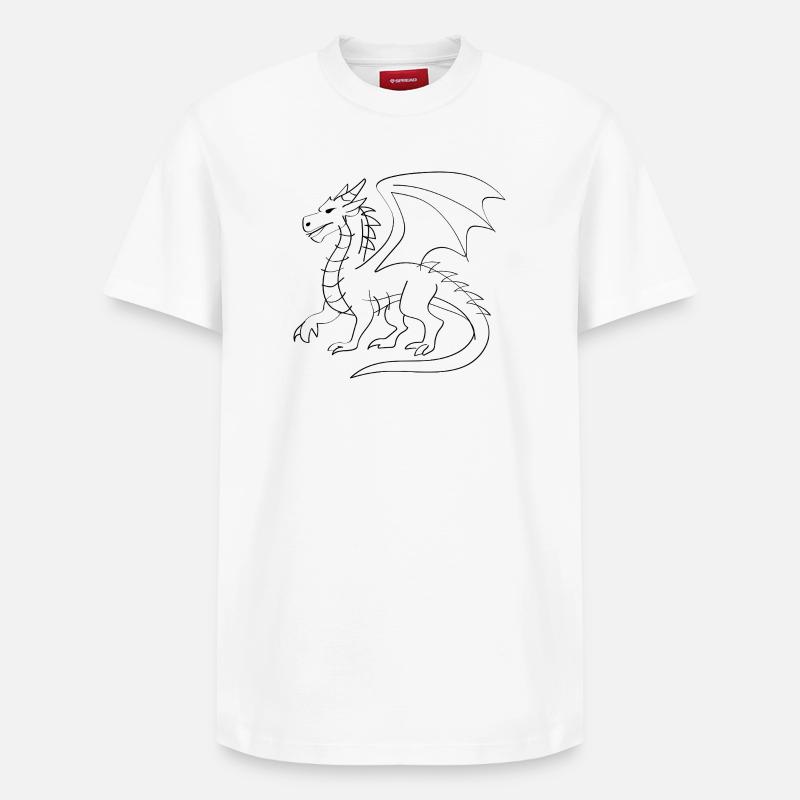 Dragon Illustration - T-shirt unisexe décontracté en coton Supima – de SPREAD - blanc