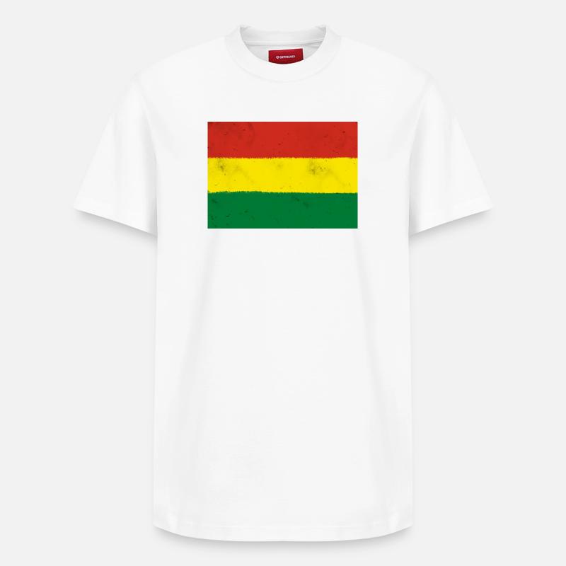 Drapeau de la Bolivie - T-shirt unisexe décontracté en coton Supima – de SPREAD - blanc