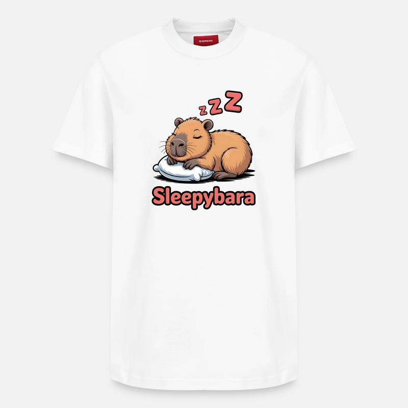 Sleepybara Câlin de rêve - T-shirt unisexe décontracté en coton Supima – de SPREAD - blanc