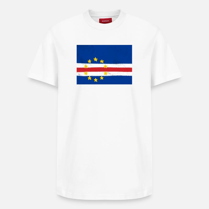 Drapeau du Cap-Vert - T-shirt unisexe décontracté en coton Supima – de SPREAD - blanc