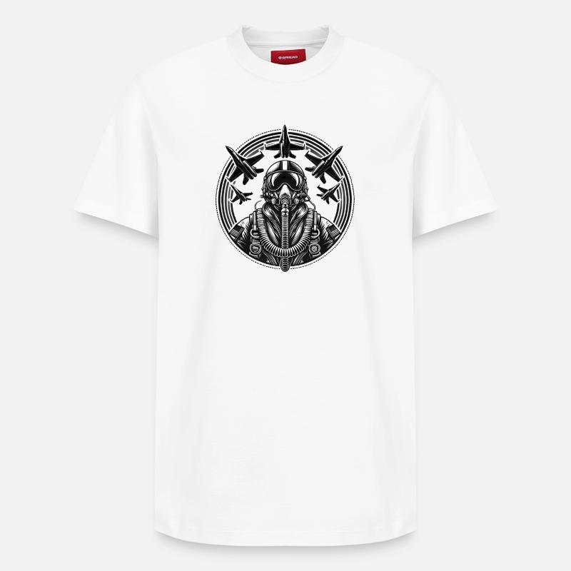 Jet Pilot – Air Force - Relaxed Unisex Supima Cotton T-Shirt – von SPREAD - Weiß