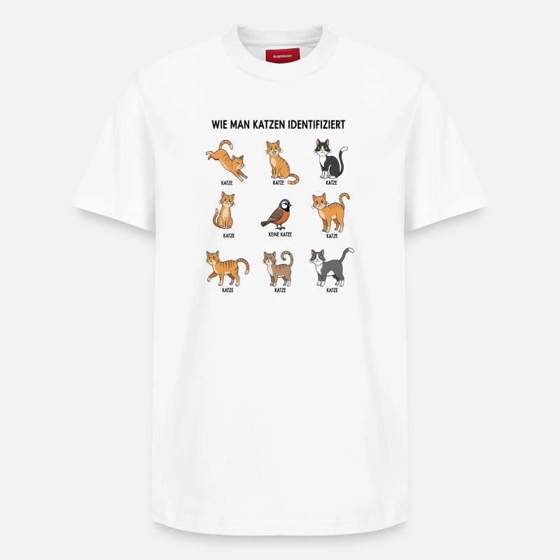 Guide d’identification des chats - T-shirt unisexe décontracté en coton Supima – de SPREAD - blanc
