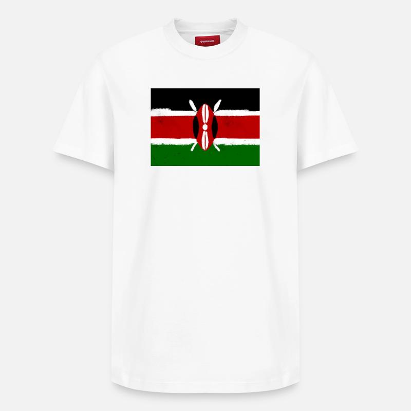 Drapeau du Kenya - T-shirt unisexe décontracté en coton Supima – de SPREAD - blanc