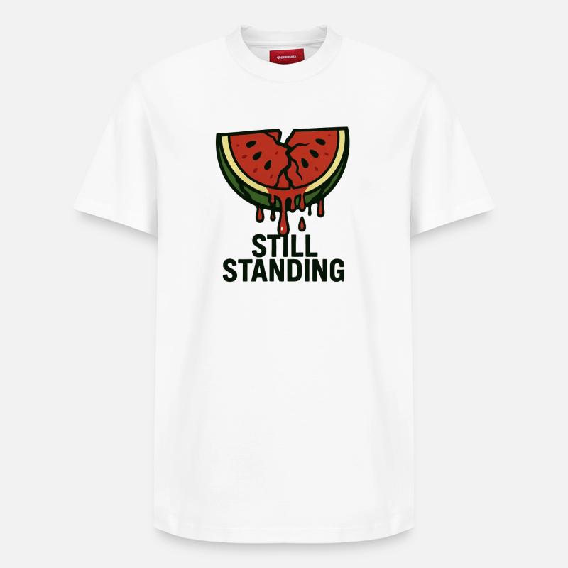 Pastèque - Toujours debout - T-shirt unisexe décontracté en coton Supima – de SPREAD - blanc