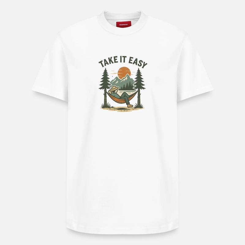 Take It Easy - Relaxed Unisex Supima Cotton T-Shirt – von SPREAD - Weiß
