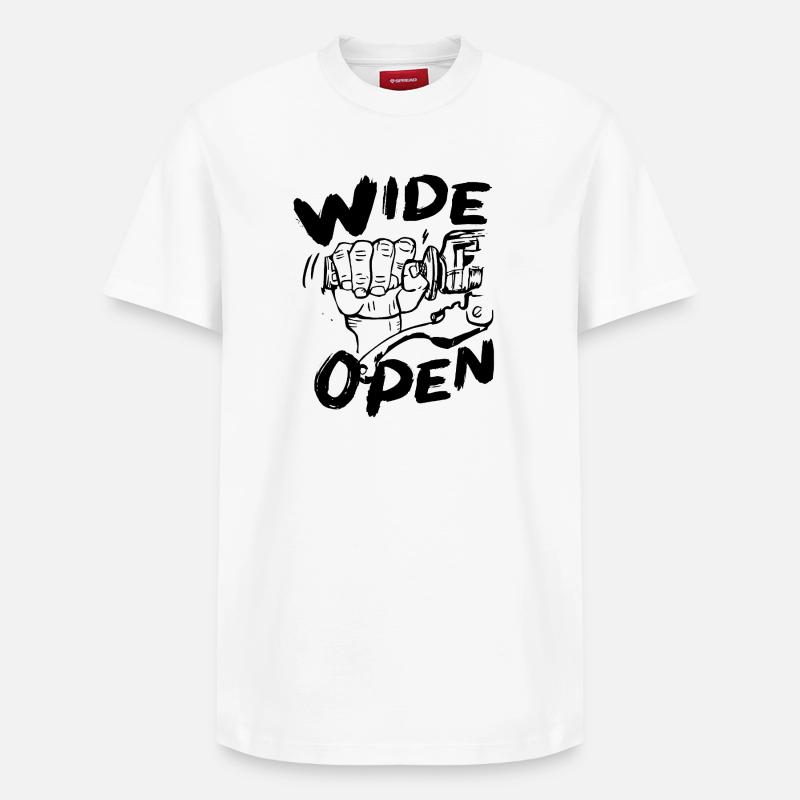 weit geöffnet - Relaxed Unisex Supima Cotton T-Shirt – von SPREAD - Weiß