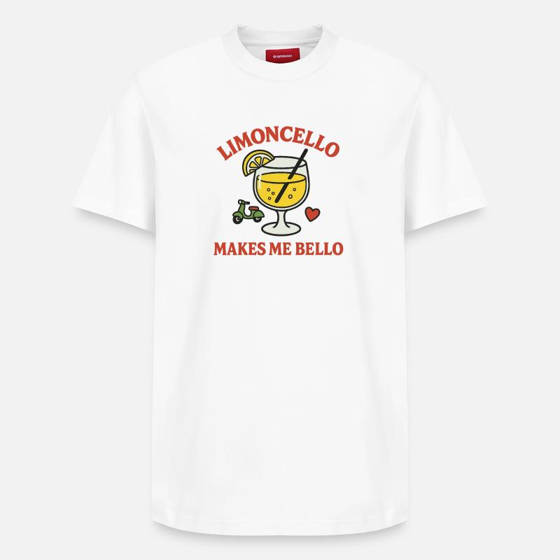 Limoncello Plaisir Illustration - T-shirt unisexe décontracté en coton Supima – de SPREAD - blanc