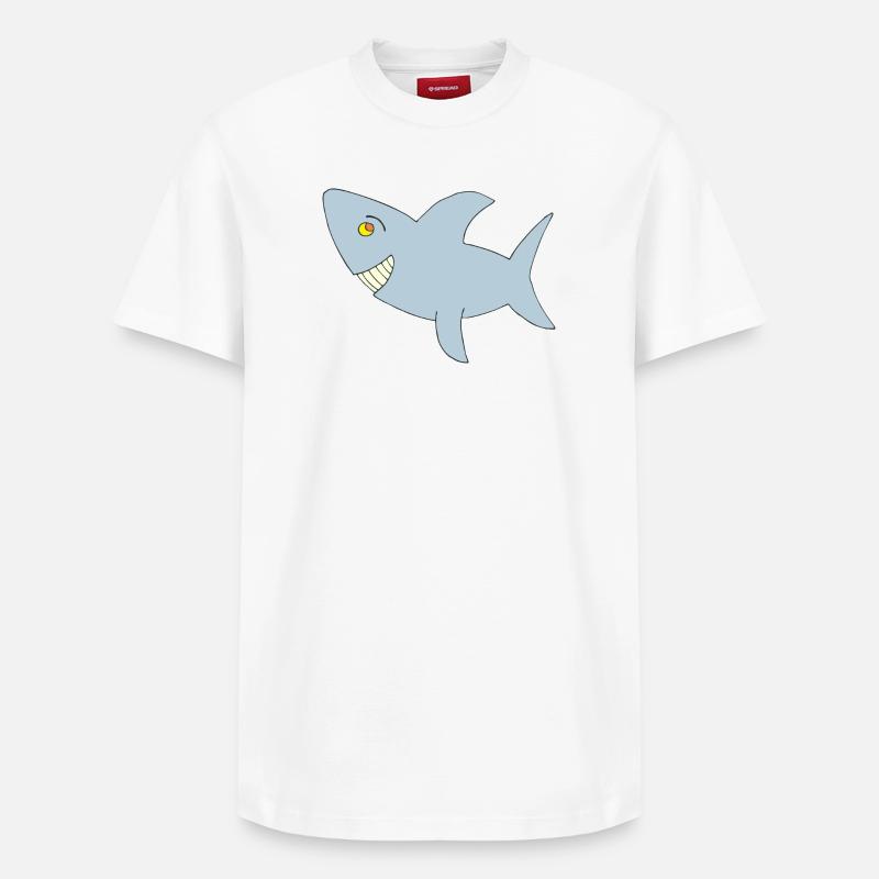 Requin Big One - T-shirt unisexe décontracté en coton Supima – de SPREAD - blanc