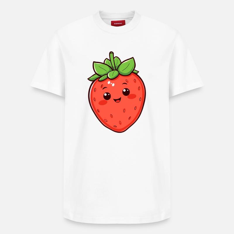 Erdbeere - Relaxed Unisex Supima Cotton T-Shirt – von SPREAD - Weiß
