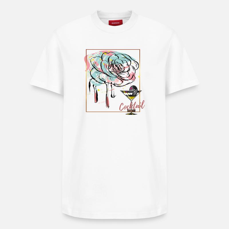 Cocktail - T-shirt unisexe décontracté en coton Supima – de SPREAD - blanc