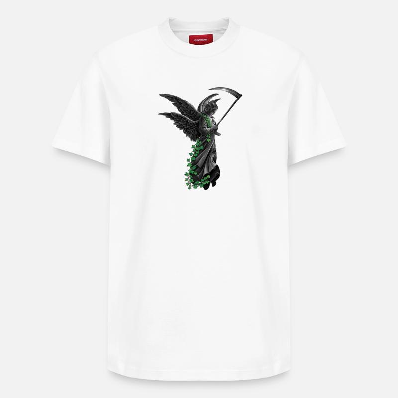 engelstatue, goth - Relaxed Unisex Supima Cotton T-Shirt – von SPREAD - Weiß