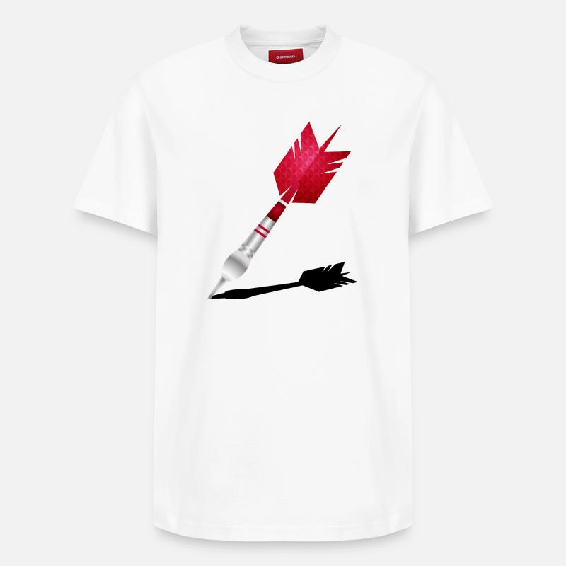 Fléchette rouge avec ombre - T-shirt unisexe décontracté en coton Supima – de SPREAD - blanc