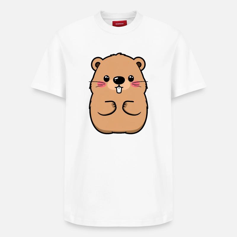 Marmotte - T-shirt unisexe décontracté en coton Supima – de SPREAD - blanc