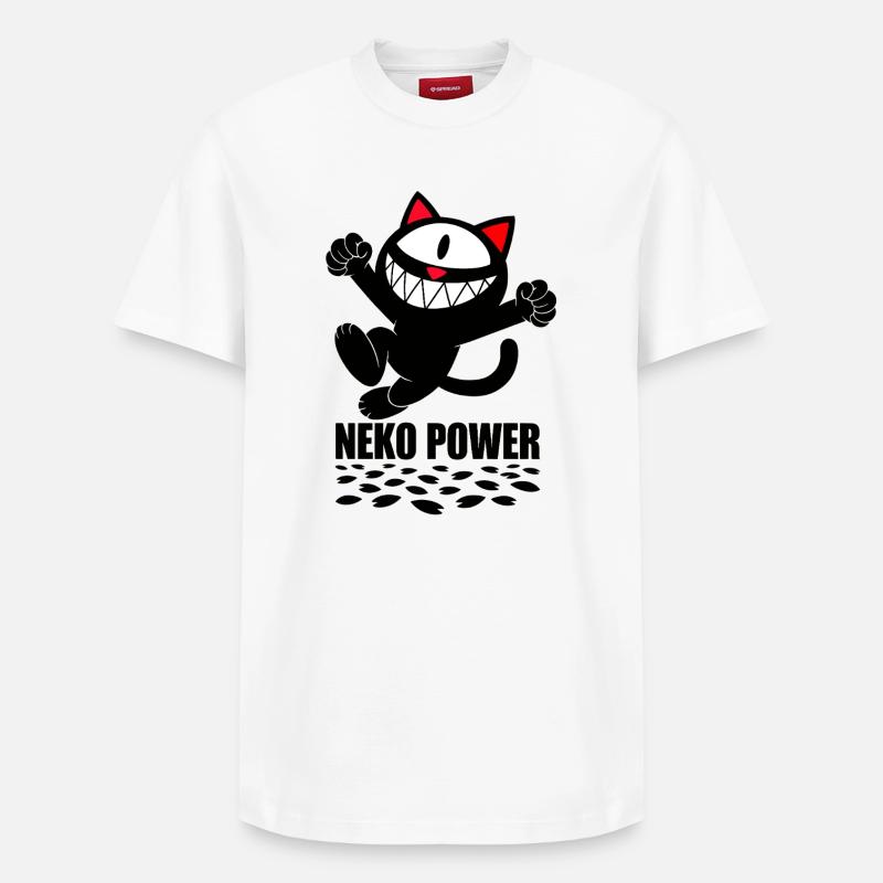 Le pouvoir Neko - T-shirt unisexe décontracté en coton Supima – de SPREAD - blanc