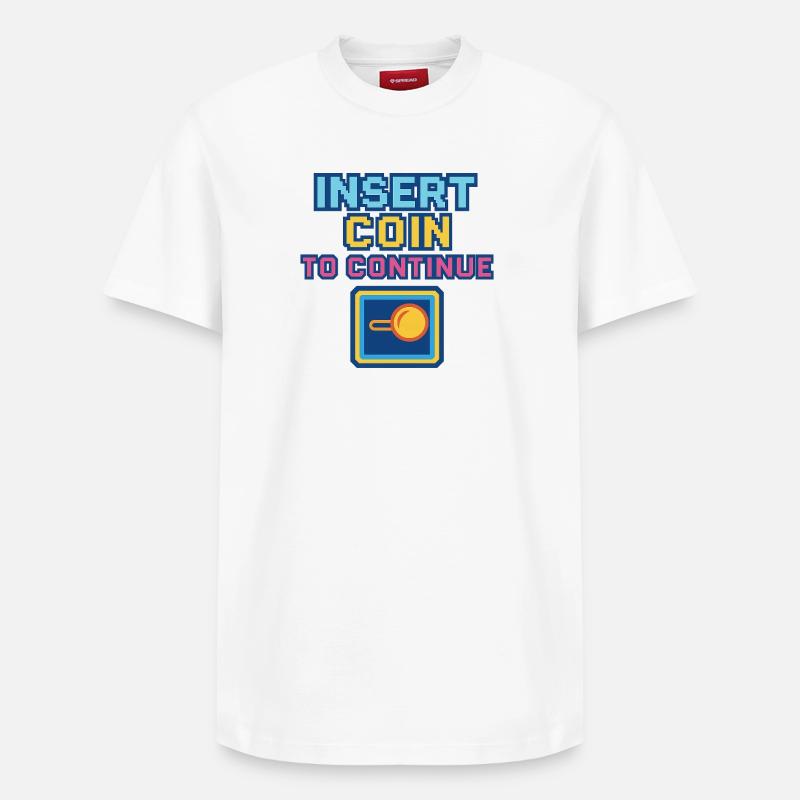 Retro Pixel Arcade Spieldesign - Relaxed Unisex Supima Cotton T-Shirt – von SPREAD - Weiß