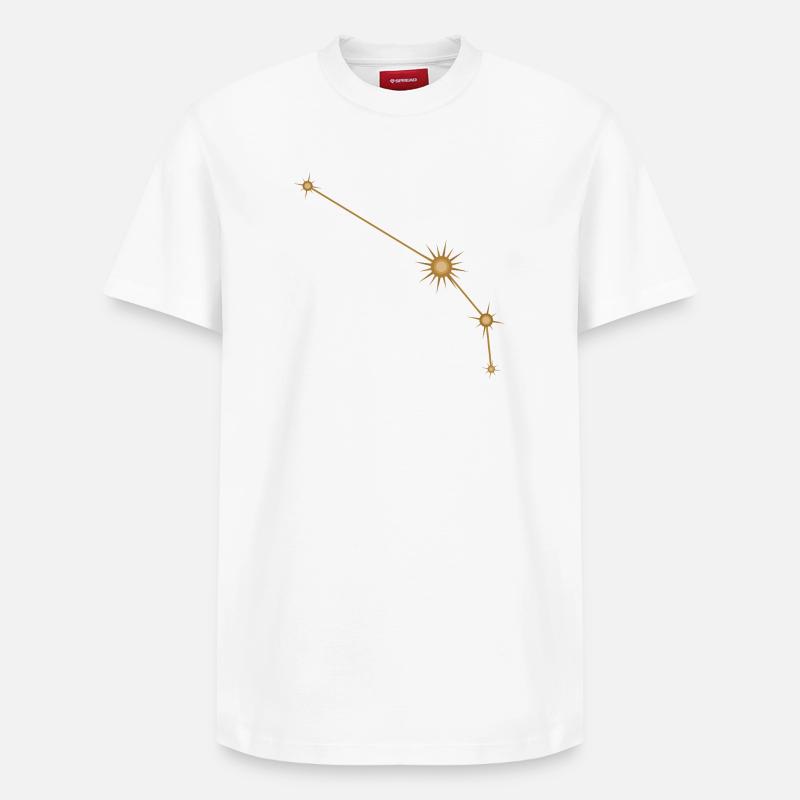 Stern Konstellation Widder Sternzeichen Sternzeichen Golden - Relaxed Unisex Supima Cotton T-Shirt – von SPREAD - Weiß