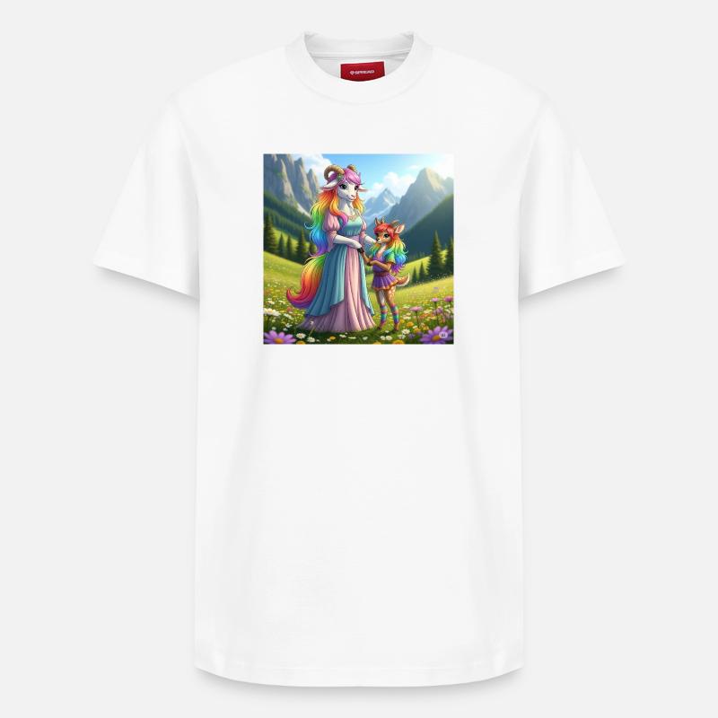 Ensemble Mother Goat Rainbow - T-shirt unisexe décontracté en coton Supima – de SPREAD - blanc