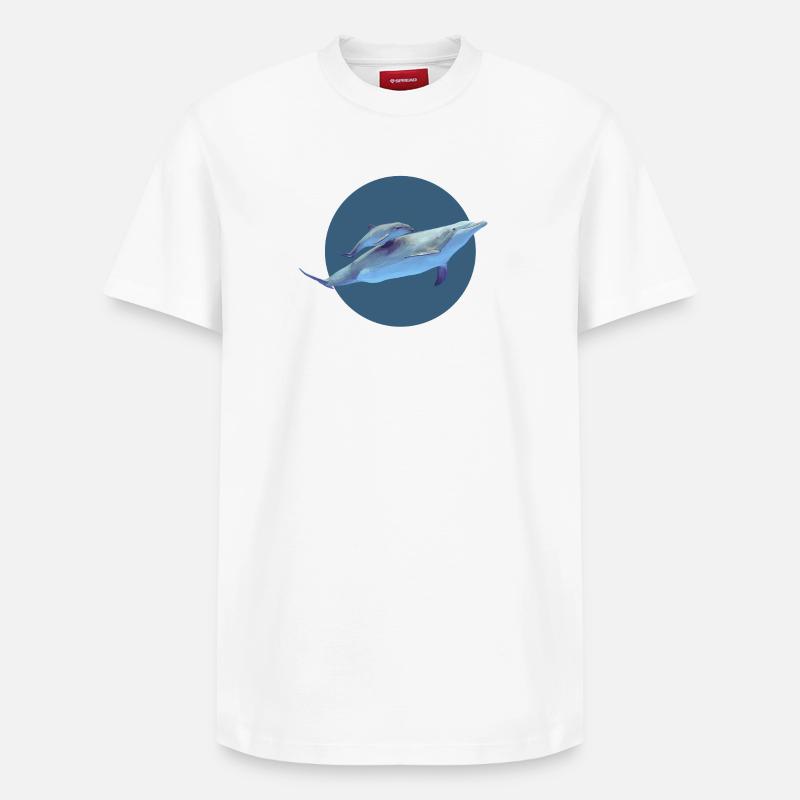 Delfin - Relaxed Unisex Supima Cotton T-Shirt – von SPREAD - Weiß