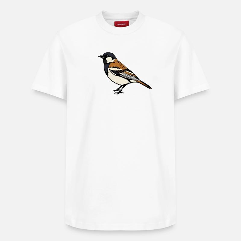 Sperling Vogel - Relaxed Unisex Supima Cotton T-Shirt – von SPREAD - Weiß