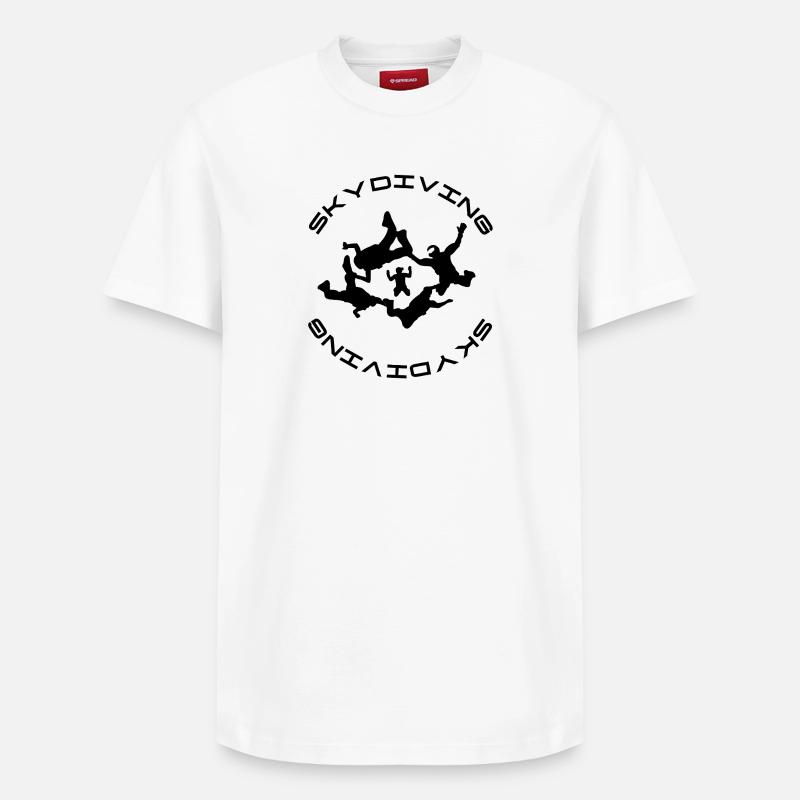 Skydiving - Relaxed Unisex Supima Cotton T-Shirt – von SPREAD - Weiß