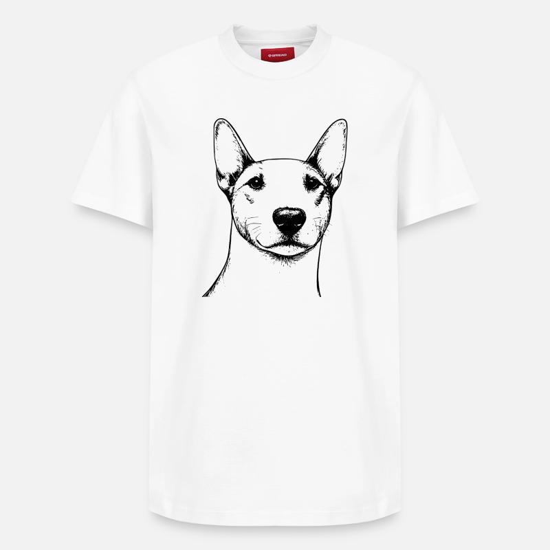 Contour du Bull Terrier - T-shirt unisexe décontracté en coton Supima – de SPREAD - blanc
