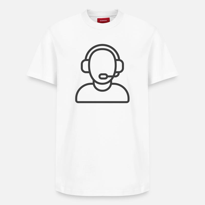 Logo des Helpdesk-Support-Symbols - Relaxed Unisex Supima Cotton T-Shirt – von SPREAD - Weiß