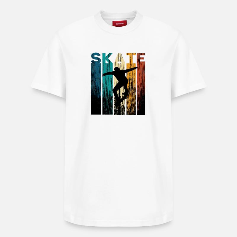 Skateboarder Skating Skateboard - T-shirt unisexe décontracté en coton Supima – de SPREAD - blanc