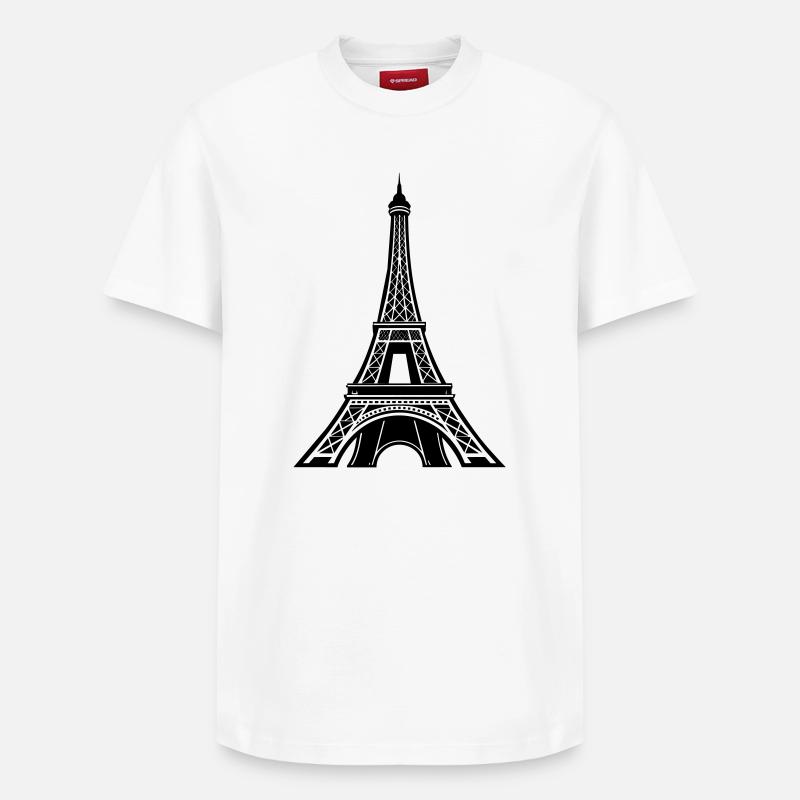 Tour Eiffel Paris - T-shirt unisexe décontracté en coton Supima – de SPREAD - blanc