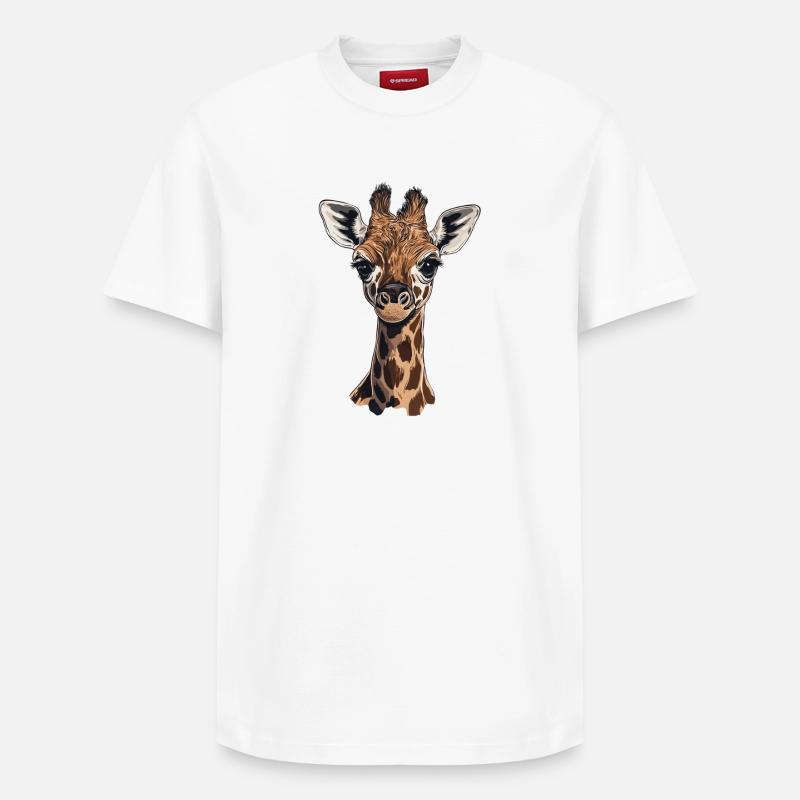Girafe - T-shirt unisexe décontracté en coton Supima – de SPREAD - blanc