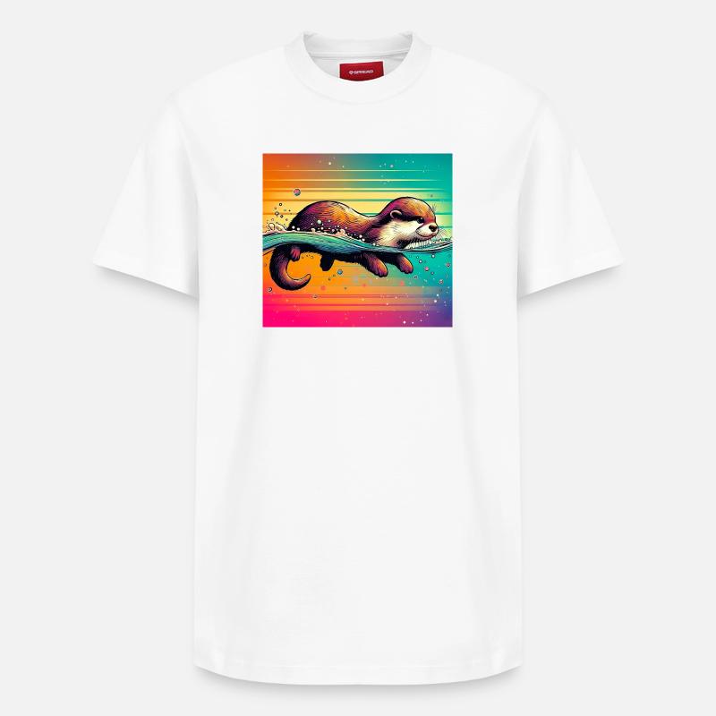loutre - T-shirt unisexe décontracté en coton Supima – de SPREAD - blanc