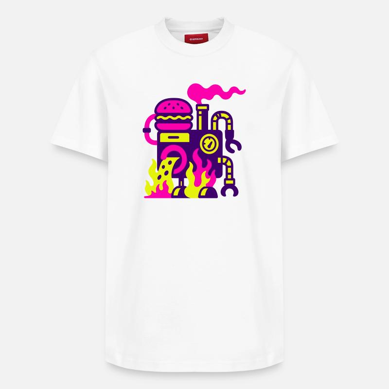 Machine à hamburger - T-shirt unisexe décontracté en coton Supima – de SPREAD - blanc