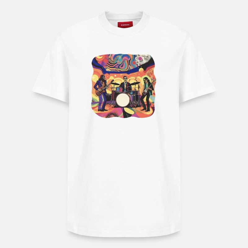 Groupe de rock progressif psychédélique - T-shirt unisexe décontracté en coton Supima – de SPREAD - blanc