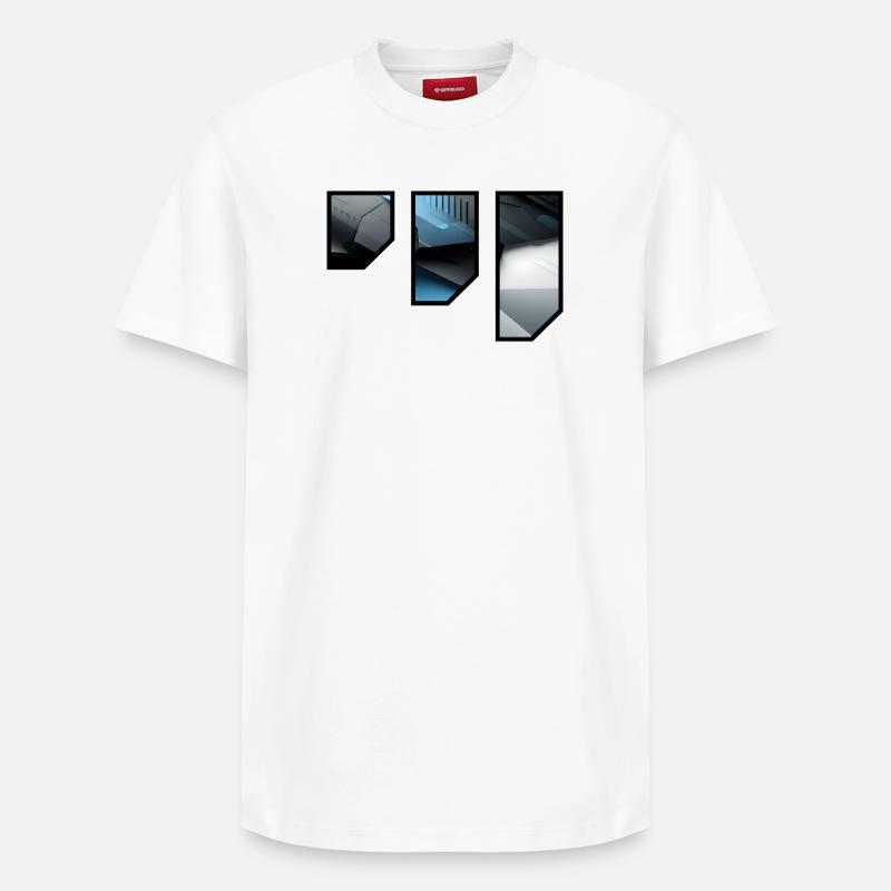 Futuristic Techno Abstract Pattern - Relaxed Unisex Supima Cotton T-Shirt – by SPREAD - white