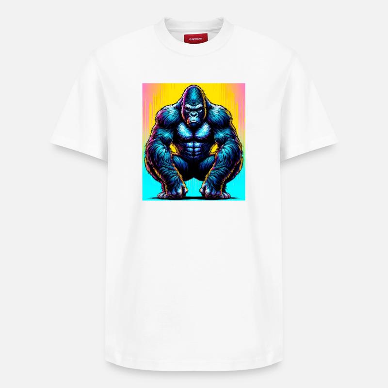 gorille - T-shirt unisexe décontracté en coton Supima – de SPREAD - blanc
