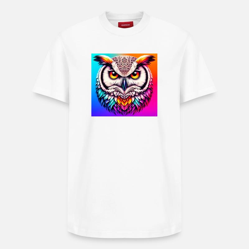 Eule - Relaxed Unisex Supima Cotton T-Shirt – von SPREAD - Weiß